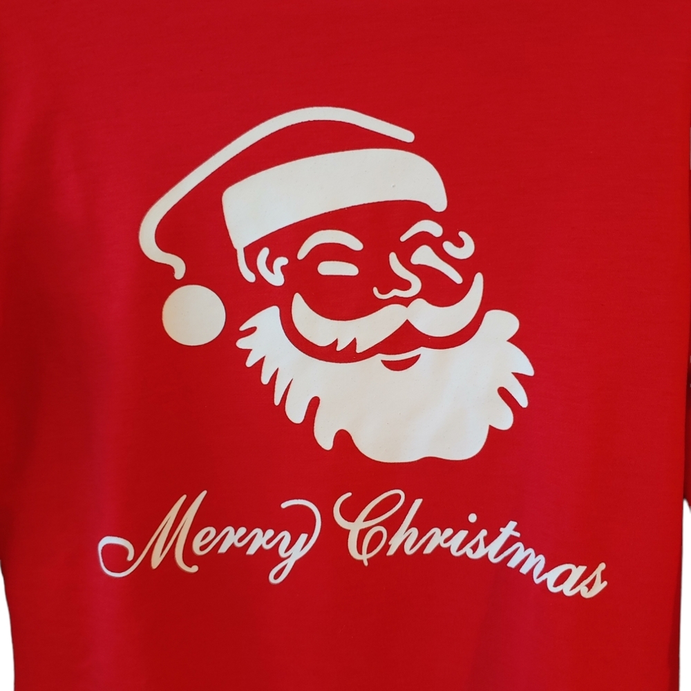 Merry Christmas Red and White Santa Shirt Size Medium - Picture 2 of 7